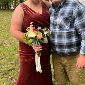 Revelry bridesmaid dress in terracotta